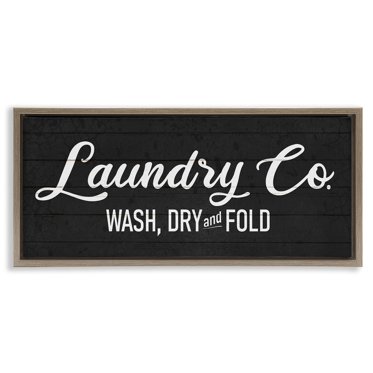 Stupell Industries Rustic Laundry Co Sign Framed Floater Canvas Wall Art